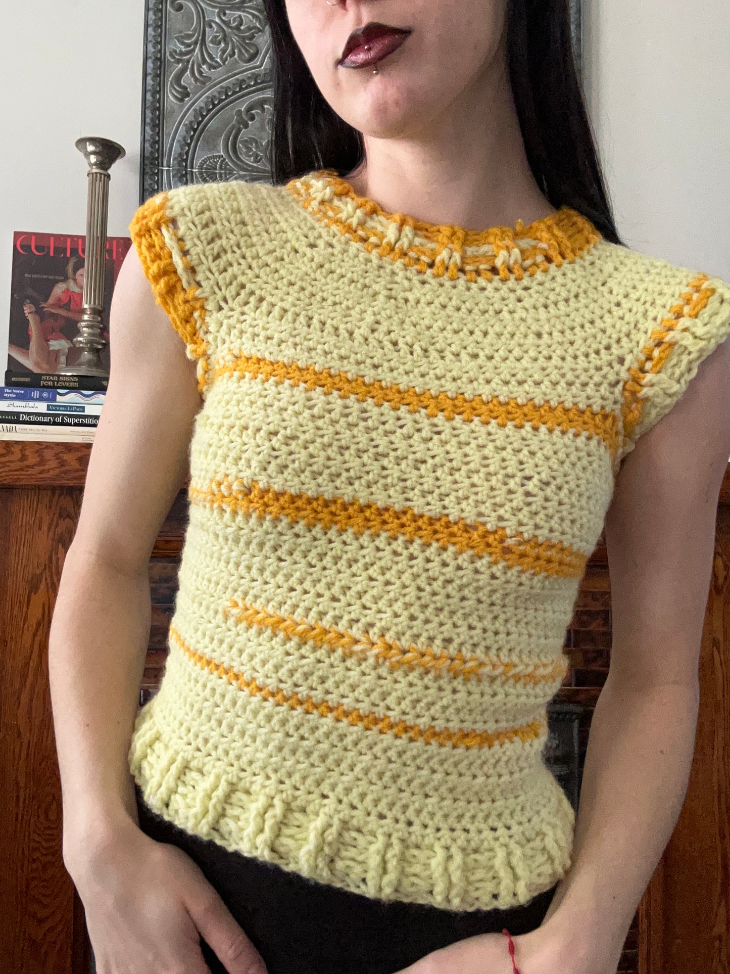 Yellow striped sweater